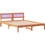  Krevetna konstrukcija S LED lampica s uzglavljem Voštano smeđa 150 x 200 cm | shoptok.hr