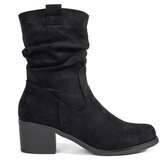 Shelvt Women's black cowboy boots with a ruffled upper | Shoptok.si