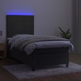  box spring s madracem LED tamnosivi 80 x 200 cm baršun | shoptok.hr