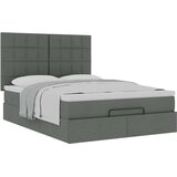 vidaXL Otomanski posteljni okvir z vzmetnico siv 140x190 cm blago | Shoptok.si