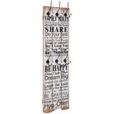 vidaXL Zidna vješalica za kapute sa 6 kuka "FAMILY RULES" 120 x 40 cm | shoptok.hr