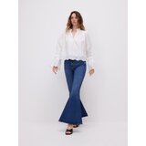 Reserved Bluza s visokim udjelom pamuka s ukrasnim rukavima - bijela | shoptok.hr