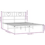 Metalni okvir za krevet s uzglavljem bijeli 120x200 cm | shoptok.hr