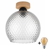 Brilagi LED plafonsko svetlo R GLASS 1xE27/60W/230V Ø 25 cm hrast/dimna siva Cene