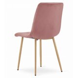  Stolica TURIN - Ružičasti Baršun / Noge u Boji Drveta x 2 | shoptok.hr