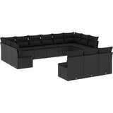  The Living Store Vrtna sedežna garnitura 13-delna z blazinami črn poli ratan - Vrtna Sedežna Garniture, (21443132) | Shoptok.si