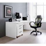 CARRYHOME GAMING STOL kovina, umetna masa, tekstil zelena, črna | Shoptok.si
