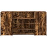  Sprejemna miza dimljeni hrast 200x50x103,5 cm inženirski les | Shoptok.si