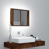 vidaXL LED omarica z ogledalom dimljeni hrast 60x12x45 cm Cene