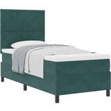 vidaXL box spring krevet s madracem tamno zelena jednokrevetni baršun | shoptok.hr