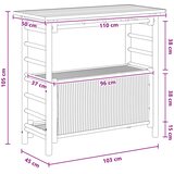 Vanjski bar stol s pohranom Prirodna 110 x 50 x 105 cm Bambus | shoptok.hr