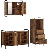  Set ormarića za kupaonicu 3 kom. Staro drvo 40 x 36 x 109 5 cm - Staro drvo Ormar ispod sudopera (1 vrata i 2 police) + viseći o | shoptok.hr