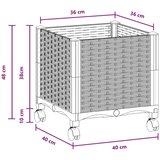  Vrtni saksija s kotačima Crna 40 x 40 x 44 cm PP - Crna 40 x 40 x 38 cm s kotačima | shoptok.hr