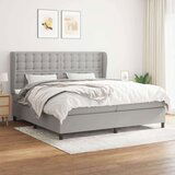  Box spring postelja z vzmetnico svetlo siva 200x200 cm blago, (20892956) | Shoptok.si