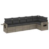  6-dijelni set vrtnih sofa od poliratana s jastucima sivi | shoptok.hr
