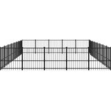 Zunanji pasji boks jeklo 37,64 m² - - črna - 121 - 776 x 485 x 100 cm - | Shoptok.si