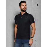 DStreet Koszulka męska polo z naszywką czarna | shoptok.hr