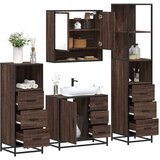 vidaXL 4-dijelni set kupaonskog namještaja boja smeđeg hrasta drveni | shoptok.hr