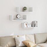  Zidne police 3 kom bijele 58 x 18 x 18 cm konstruirano drvo | Eponuda.com