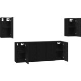 Set TV komoda s policom Zidne s pohranom s vratima 7 pcs Crni hrast 30.5 x 30 x 60 cm | shoptok.hr