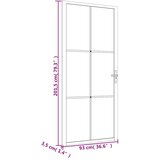  Unutarnja vrata 93 x 201,5 cm crna od mat stakla i aluminija | shoptok.hr