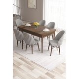 Hanah home roz - baroque, grey baroquegrey extendable dining table & chairs set (7 pieces) | Eponuda.com
