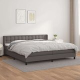  Box spring postelja z vzmetnico siva 200x200 cm umetno usnje, (20788867) Cene