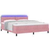 vidaXL Box Spring Postelja z Blznikom in LED Roza 180x200 cm Žamet, (22050935) Cene