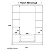 Hanah home Ormar Rb-051, 140x180x52 cm, Bijeli | Eponuda.ba