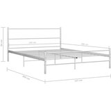 vidaXL Posteljni okvir bel kovinski 140x200 cm, (20606385) | Shoptok.si
