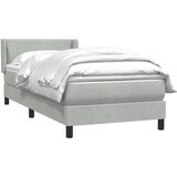 Box Spring krevet s madracem svijetlo sivi 90x220 cm baršun | shoptok.hr