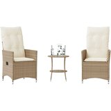  3-dijelni bistro set s jastucima bež od poliratana | shoptok.hr
