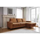 Miuform Narančasta/smeđa sklopiva kutna garnitura od samta (s desnim kutom) Lofty Lilly – | shoptok.hr