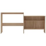 vidaXL Barska miza z 2 površinama 130x40x120 cm hrast | Shoptok.si