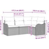 vidaXL 4 delni vrtni kavč set z blazinami bež poli ratan | Shoptok.si