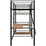  Krevet na kat sa stolićima u okviru sivi metalni 90 x 200 cm | shoptok.hr