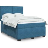  Krevet s oprugama i madracem plavi 140x190 cm baršunasti | shoptok.hr