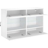 vidaXL Stenska TV omarica z LED lučkami bela 98,5x30x60,5 cm | Shoptok.si