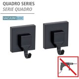 Wenko Črni plastični obešalniki v kompletu 2 ks z namestitvijo brez vrtanja Quadro – | Shoptok.si