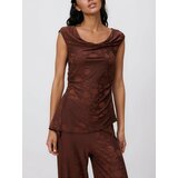 Reserved Bluza od mješavine viskoze - tamnosmeđe | shoptok.hr