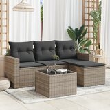 Maison Chic Seti vrtnega pohištva - Vrtna garnitura - Vrtni pohištvo set 5-delna z blazinami siv poli ratan, (21820582) | Shoptok.si
