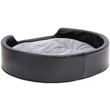 vidaXL pasja postelja črna in siva 79x70x19 cm pliš in umetno usnje | Shoptok.si