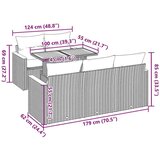 vidaXL Vrtna garnitura - 6-dijelni set vrtnih sofa s jastucima crni od poliratana - Crna 1 | shoptok.hr