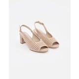 GOODIN Light beige sandals with a low heel | Shoptok.si
