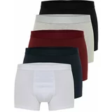 Trendyol Men's Multi Color Multi Color Basic 5-Pack Cotton Boxer