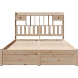 vidaXL Krevet s regalom za knjige bez madraca 140x190 cm od borovine | shoptok.hr