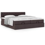 vidaXL Otomanski posteljni okvir z vzmetnicami rjav 200x200 cm blago Cene