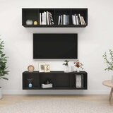  Zidni TV ormarići 2 kom crni od iverice | shoptok.hr