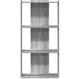 vidaXL Knjižna omara 3-nadstropna siva sonoma 60x30x120 cm inž. les | Shoptok.si
