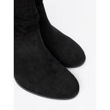 Shelvt Black suede ankle boots with a ruffled upper | Shoptok.si